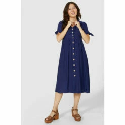 Mantaray V Neck Button Through Mini Dress For Female -Cheap Mantaray Store unnamed file 2469