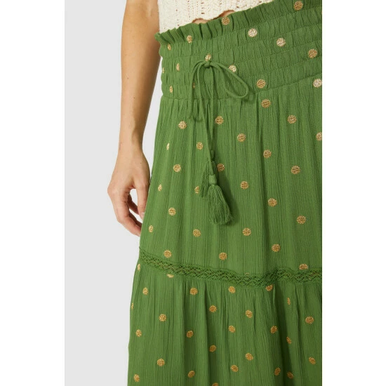 Mantaray Metallic Spot Print Tiered Maxi Skirt For Female 3 Mantaray Metallic Spot Print Tiered Maxi Skirt For Female - Image 3