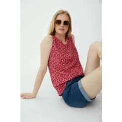 Mantaray Sleeveless Dancing Fan Print Scoop Neck Shell For Female -Cheap Mantaray Store unnamed file 2556