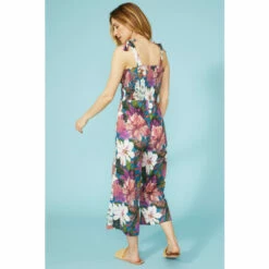 Mantaray Dark Tropical Print Tie Shoulder Jumpsuit For Female -Cheap Mantaray Store unnamed file 2591