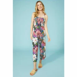 Mantaray Dark Tropical Print Tie Shoulder Jumpsuit For Female -Cheap Mantaray Store unnamed file 2593