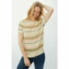 Mantaray Shortsleeve Twisted Slub Yarn Jumper For Female