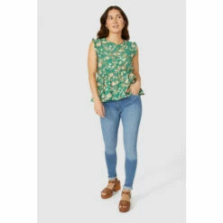 Mantaray Sleeveless Notch Neck Printed Top For Female -Cheap Mantaray Store unnamed file 2610
