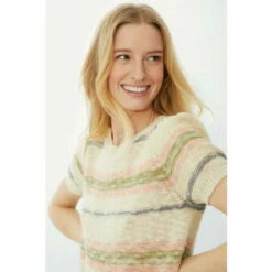Mantaray Shortsleeve Twisted Slub Yarn Jumper For Female -Cheap Mantaray Store unnamed file 262
