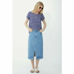 Mantaray Split Front Denim Skirt For Female -Cheap Mantaray Store unnamed file 2620