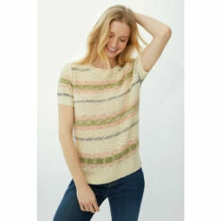 Mantaray Shortsleeve Twisted Slub Yarn Jumper For Female -Cheap Mantaray Store unnamed file 265