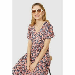 Mantaray Printed Puff Sleeve Tiered Mini Dress For Female -Cheap Mantaray Store unnamed file 2708