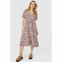 Mantaray Printed Puff Sleeve Tiered Mini Dress For Female -Cheap Mantaray Store unnamed file 2709