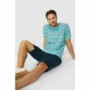 Mantaray Bold Double Stripe Crew Tee For Male