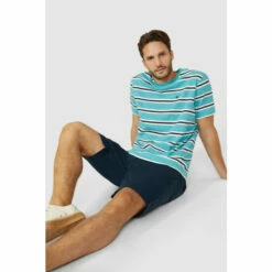 Mantaray Bold Double Stripe Crew Tee For Male