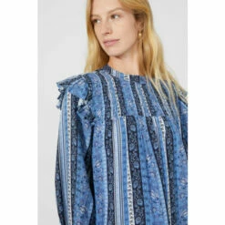 Mantaray Striped Floral Frilled Sleeve Mini Dress For Female -Cheap Mantaray Store unnamed file 2785