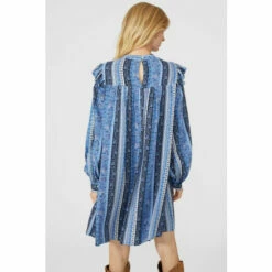 Mantaray Striped Floral Frilled Sleeve Mini Dress For Female -Cheap Mantaray Store unnamed file 2786