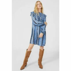 Mantaray Striped Floral Frilled Sleeve Mini Dress For Female -Cheap Mantaray Store unnamed file 2788