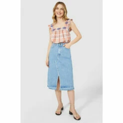 Mantaray Embroidered Check Square Neck Cami For Female -Cheap Mantaray Store unnamed file 2799