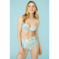 Mantaray Tile Print Padded Bikini Top For Female