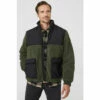 Mantaray Borg Nylon Quilt Patch Pocket Jacket For Male
