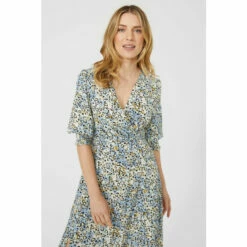 Mantaray V Neck Animal Print Midi Dress For Female