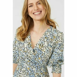 Mantaray V Neck Animal Print Midi Dress For Female -Cheap Mantaray Store unnamed file 2838