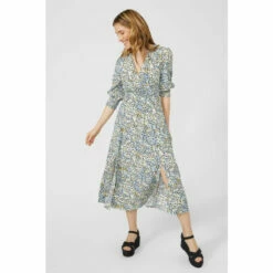 Mantaray V Neck Animal Print Midi Dress For Female -Cheap Mantaray Store unnamed file 2840