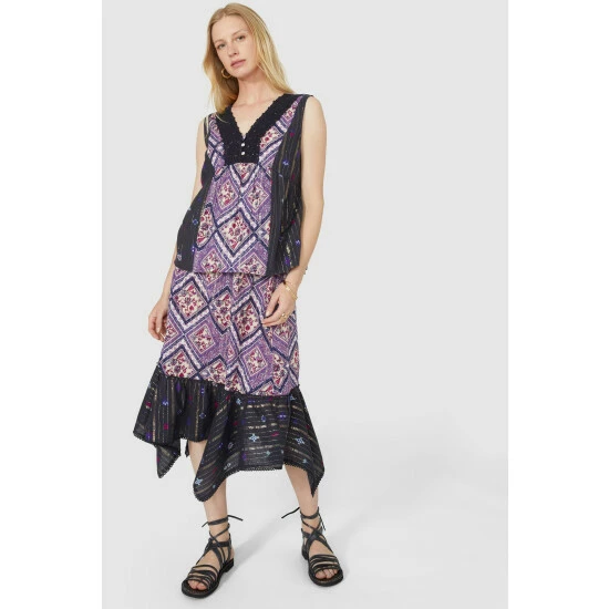 Mantaray Metallic Scarf Mix & Match Hanky Hem Skirt For Female 1 Mantaray Metallic Scarf Mix & Match Hanky Hem Skirt For Female