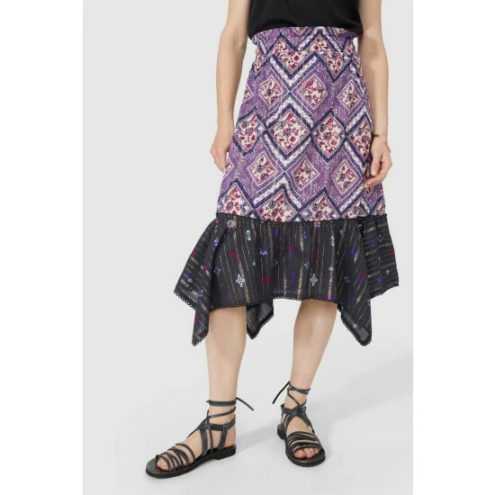 Mantaray Metallic Scarf Mix & Match Hanky Hem Skirt For Female 2 Mantaray Metallic Scarf Mix & Match Hanky Hem Skirt For Female - Image 2