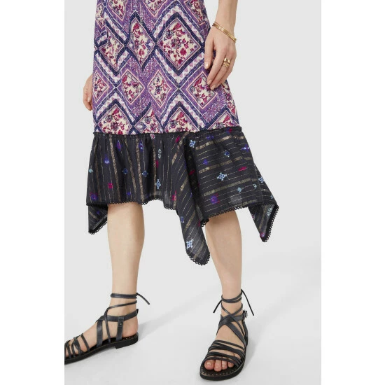 Mantaray Metallic Scarf Mix & Match Hanky Hem Skirt For Female 3 Mantaray Metallic Scarf Mix & Match Hanky Hem Skirt For Female - Image 3