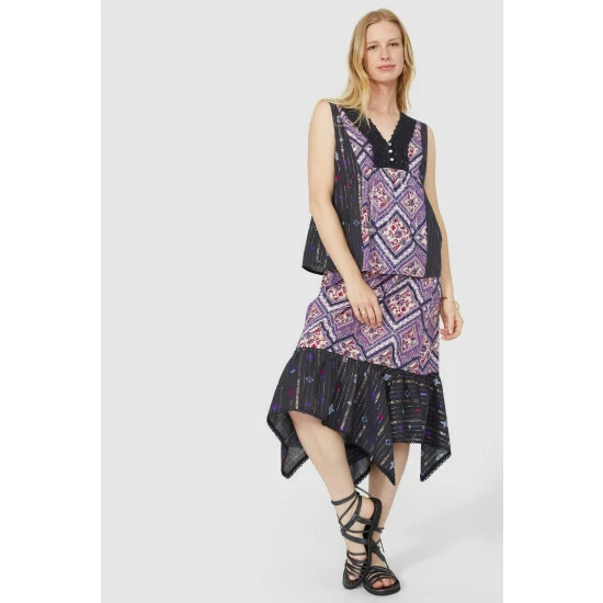 Mantaray Metallic Scarf Mix & Match Hanky Hem Skirt For Female 5 Mantaray Metallic Scarf Mix & Match Hanky Hem Skirt For Female - Image 5