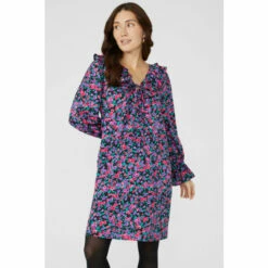 Mantaray Printed Frill Neck Tunic Dress For Female