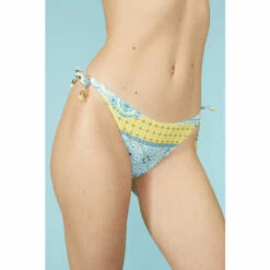 Mantaray Tile Print Tie Side Bikini Bottom For Female