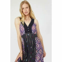 Mantaray Lace Trim Metallic Scarf Hanky Hem Dress For Female -Cheap Mantaray Store unnamed file 2904