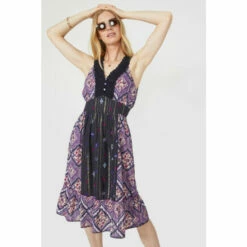 Mantaray Lace Trim Metallic Scarf Hanky Hem Dress For Female -Cheap Mantaray Store unnamed file 2906