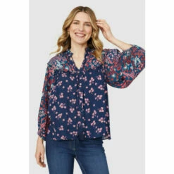 Mantaray Floral Mix & Match Print Frill Neck Top For Female -Cheap Mantaray Store unnamed file 2948