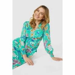 Mantaray Paisley Print Long Sleeve Midi Dress For Female -Cheap Mantaray Store unnamed file 2965