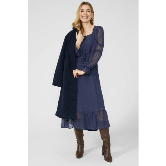 Mantaray Square Neck Button Detail Dobby Midi Dress For Female 5 Mantaray Square Neck Button Detail Dobby Midi Dress For Female - Image 5