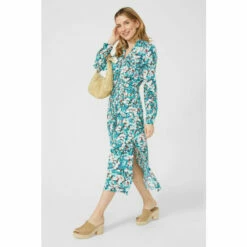 Mantaray Flared Floral Printed Long Sleeve Midi Dress For Female -Cheap Mantaray Store unnamed file 2988