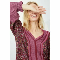 Mantaray Leafy Floral Mix & Match Border Print Top For Female -Cheap Mantaray Store unnamed file 2992