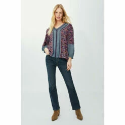 Mantaray Leafy Floral Mix & Match Border Print Top For Female -Cheap Mantaray Store unnamed file 2996