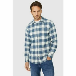 Mantaray Herringbone Broken Check Shirt For Male -Cheap Mantaray Store unnamed file 3040