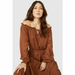 Mantaray Linen Mix Tie Neck Top For Female -Cheap Mantaray Store unnamed file 3056