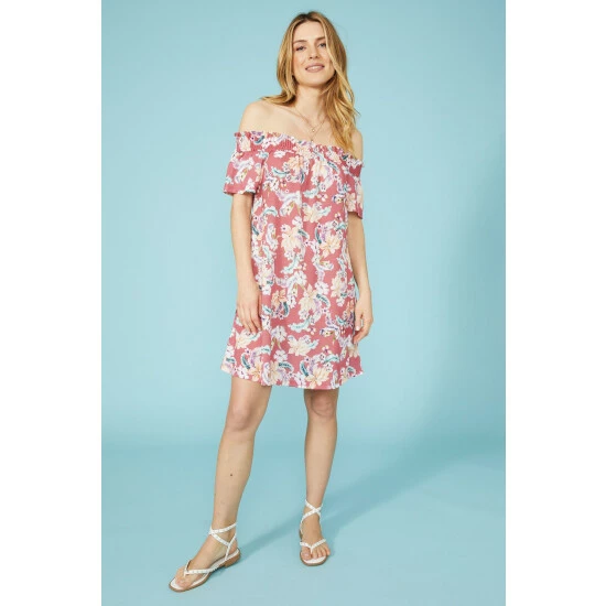 Mantaray Bahama Floral Off The Shoulder Jersey Dress For Female 6 Mantaray Bahama Floral Off The Shoulder Jersey Dress For Female - Image 6