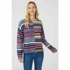Mantaray Textured Stripe Crew Neck Jumper For Female