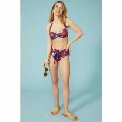 Mantaray Painted Leaf High Waist Bikini Pant For Female -Cheap Mantaray Store unnamed file 3148