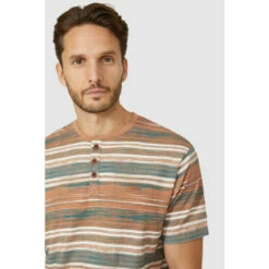 Mantaray Faded Stripe Grandad Collar Tee For Male -Cheap Mantaray Store unnamed file 3188