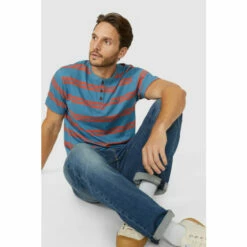 Mantaray Racer Stripe Grandad Collar Tee For Male -Cheap Mantaray Store unnamed file 3230