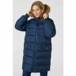 Mantaray Longline Puffer Coat With Fur Trim Hood For Female -Cheap Mantaray Store unnamed file 3256