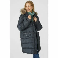 Mantaray Longline Puffer Coat With Fur Trim Hood For Female -Cheap Mantaray Store unnamed file 3259