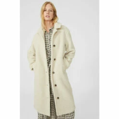 Mantaray Collared Borg Longline Teddy Coat For Female -Cheap Mantaray Store unnamed file 3298