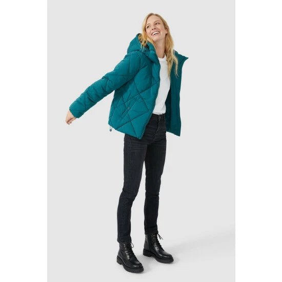 Mantaray Diamond Quilted Puffer With Fleece Lined Hood For Female 7 Mantaray Diamond Quilted Puffer With Fleece Lined Hood For Female - Image 7