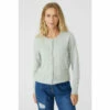 Mantaray Moss Stitch Button Cotton Nep Crew Cardigan For Female