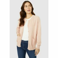 Mantaray Moss Stitch Button Cotton Nep Crew Cardigan For Female -Cheap Mantaray Store unnamed file 3347